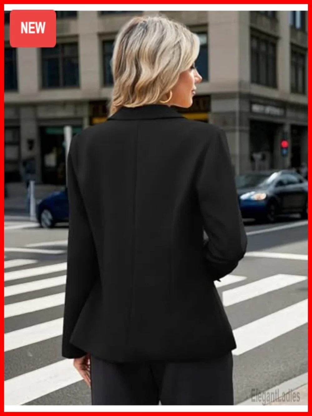 Women's Long Sleeve Blazer Business Casual Suit Jacket Full Lined Notch Lapel